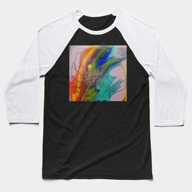 Acrylic Pour Shell Painting Baseball T-Shirt by AJDesignsstuff